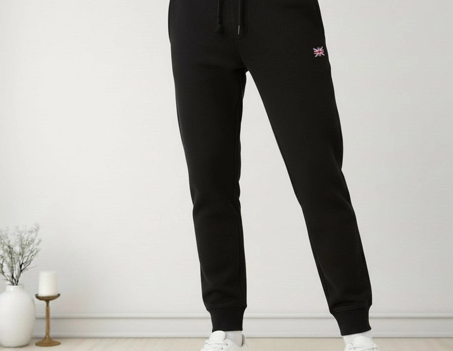 Black Joggers   with Union   Jack Patch