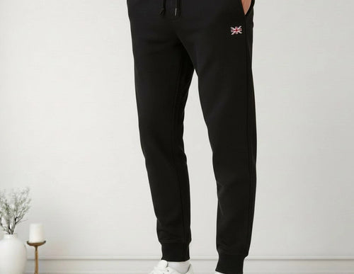 Black Joggers   with Union   Jack Patch