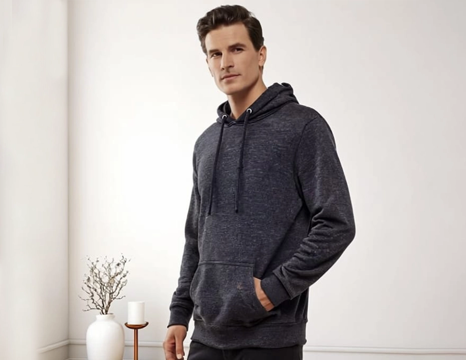 Heather Black Textured Hoodie