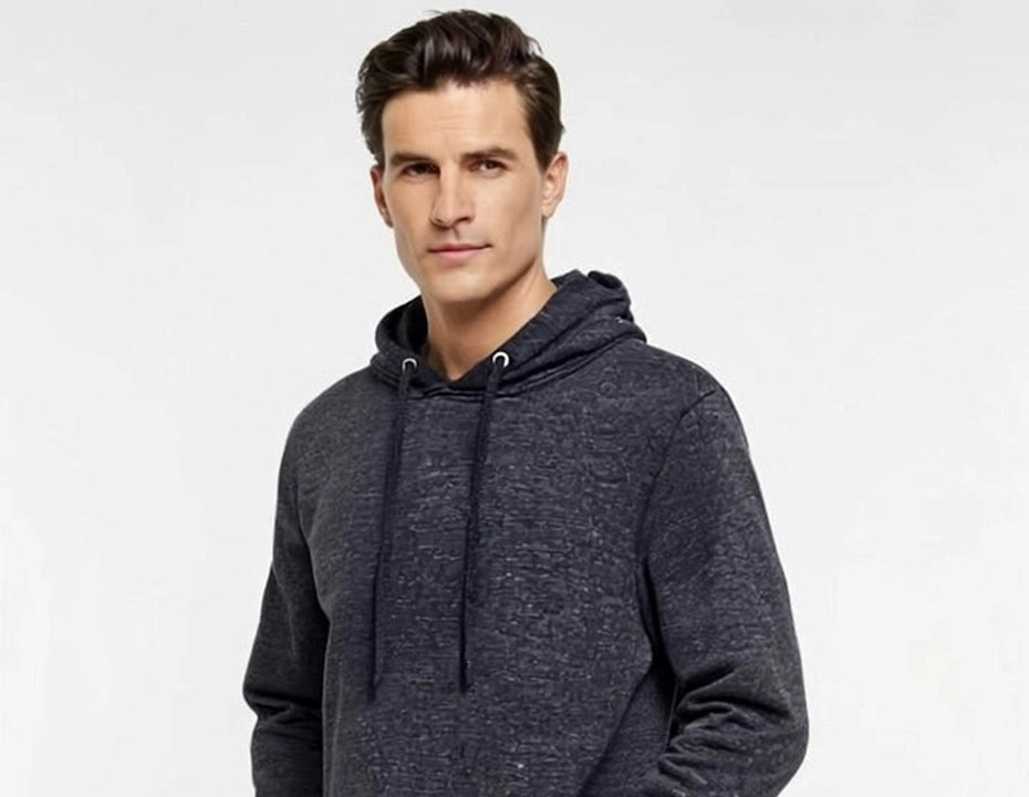 Heather Black Textured Hoodie