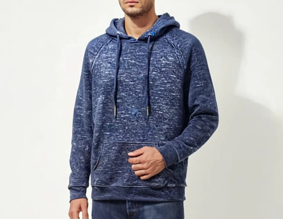 Heather Dark Navy Textured Hoodie
