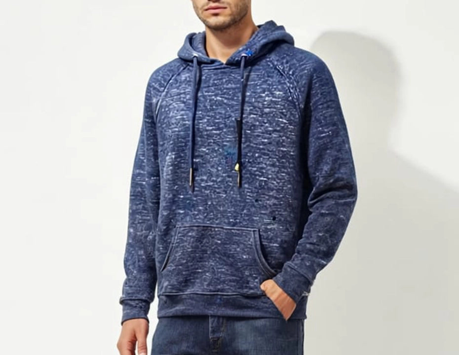 Heather Dark Navy Textured Hoodie