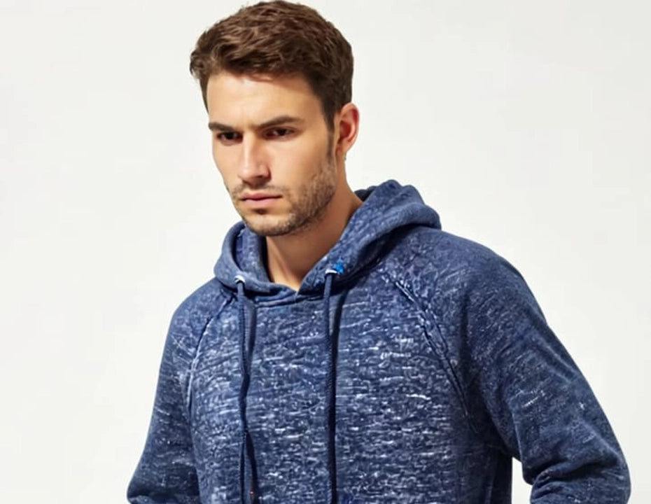 Heather Dark Navy Textured Hoodie