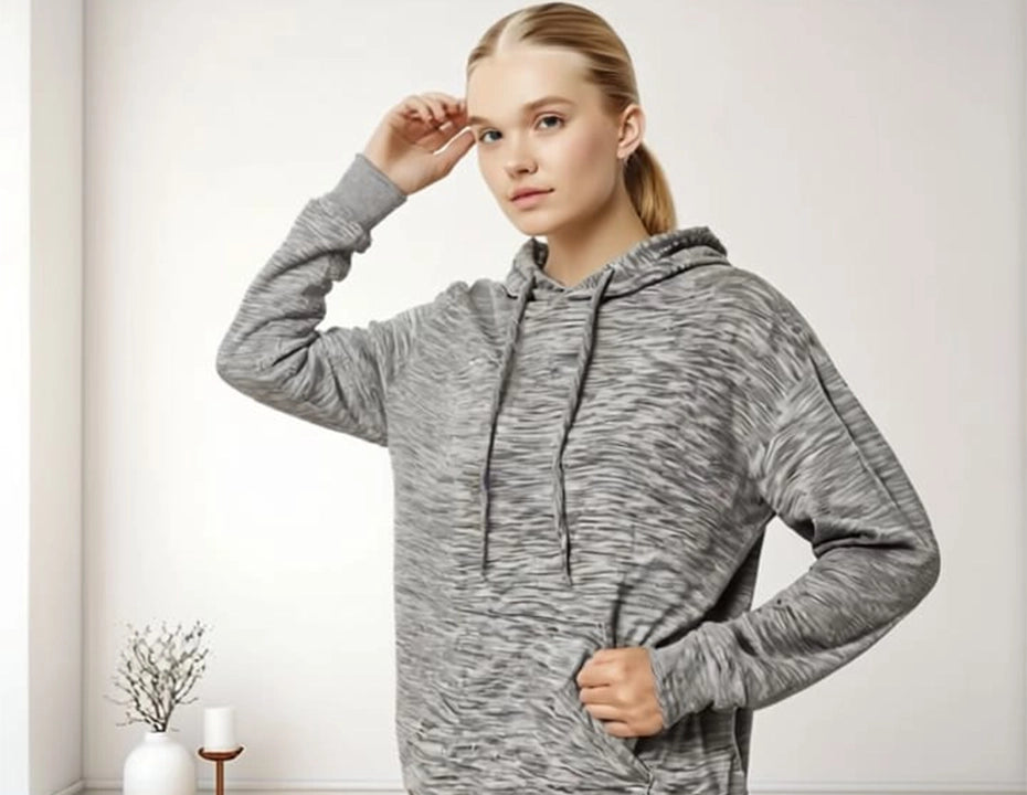 Heather Oatmeal Textured  Unisex Hoodie