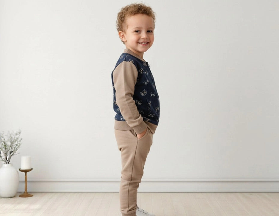 Kids Beige Outfit   3(Vest + Pants)