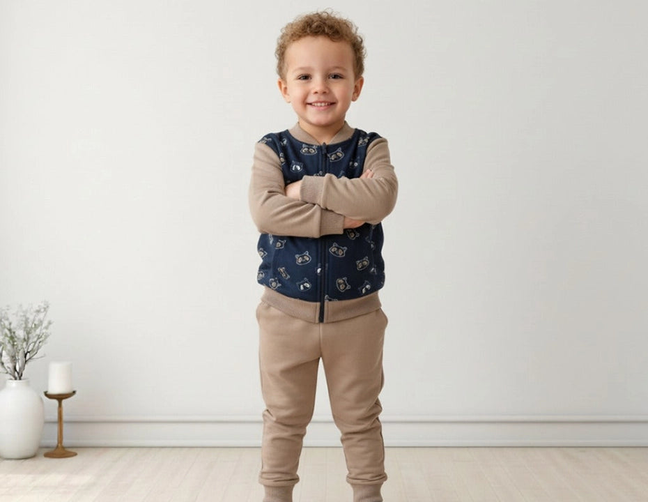 Kids Beige Outfit   3(Vest + Pants)