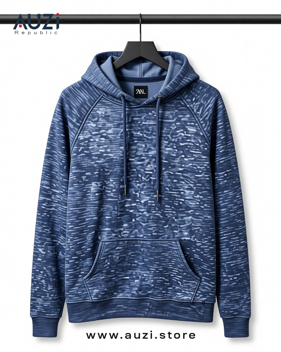 Heather Dark Navy Textured Hoodie