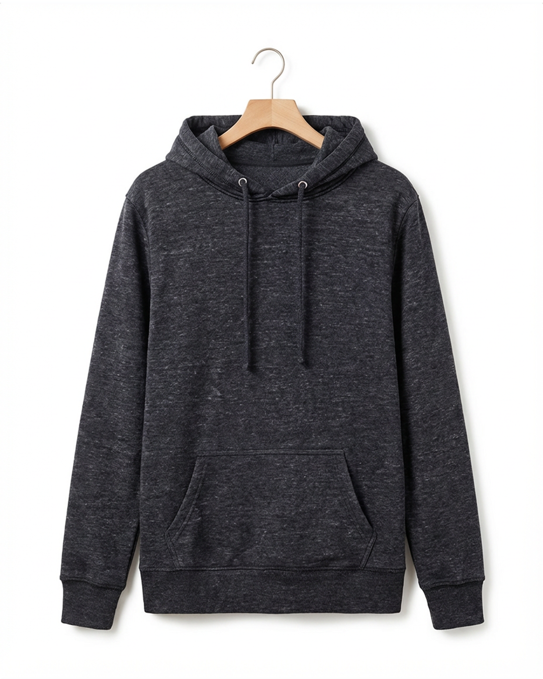 Heather Black Textured Hoodie
