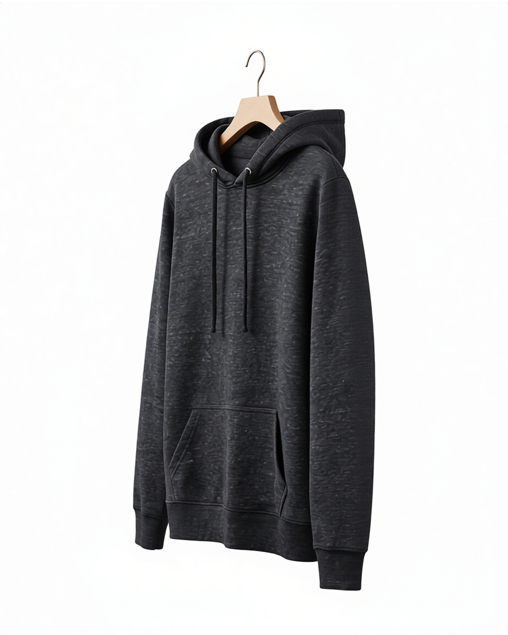 Heather Black Textured Hoodie