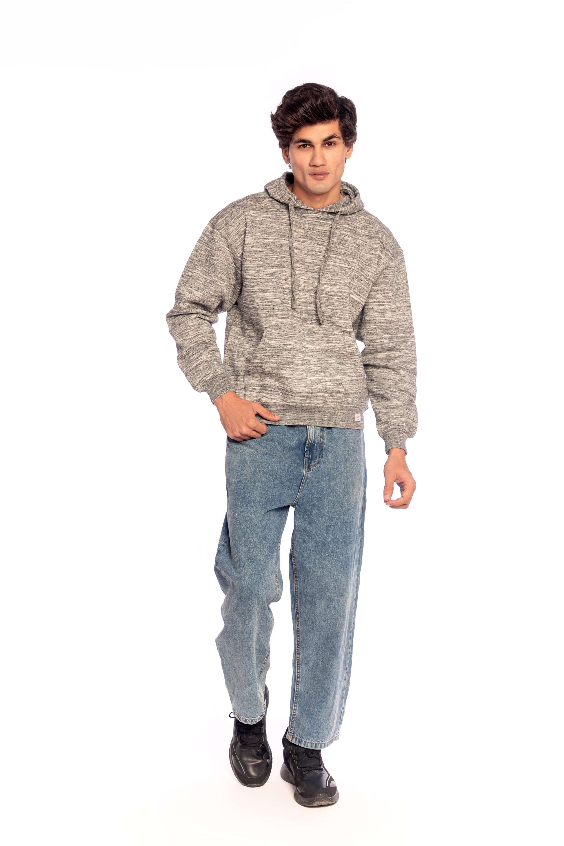 Heather Charcoal Textured Hoodie