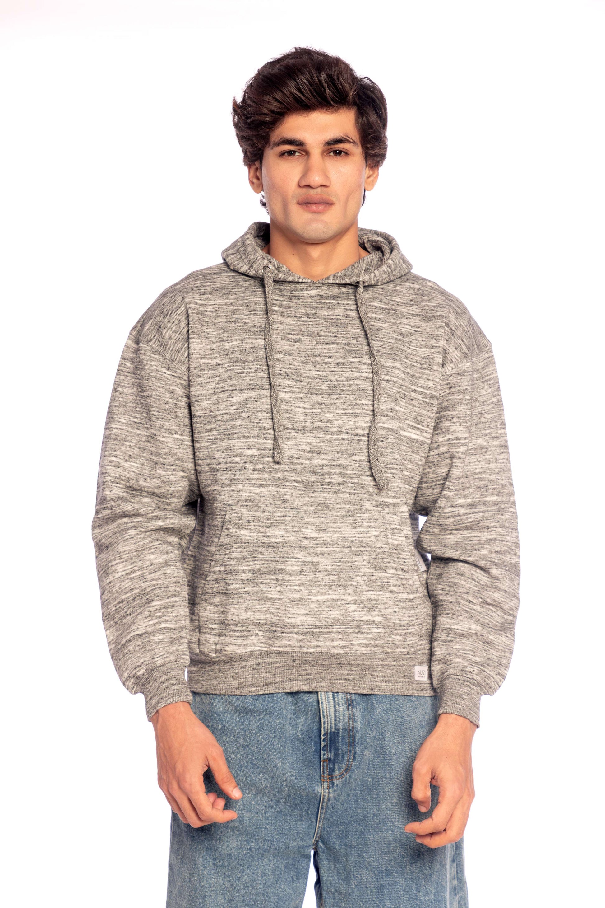 Heather Charcoal Textured Hoodie
