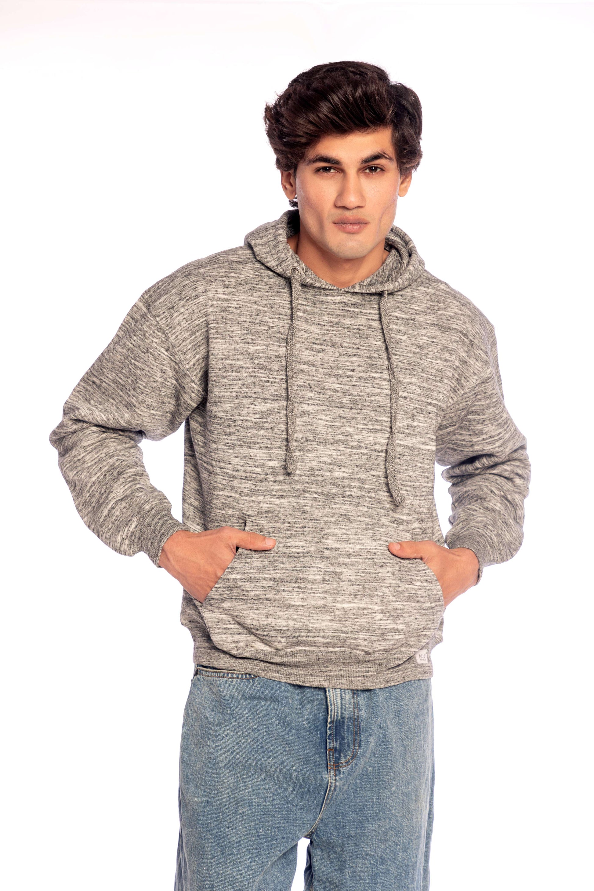 Heather Charcoal Textured Hoodie