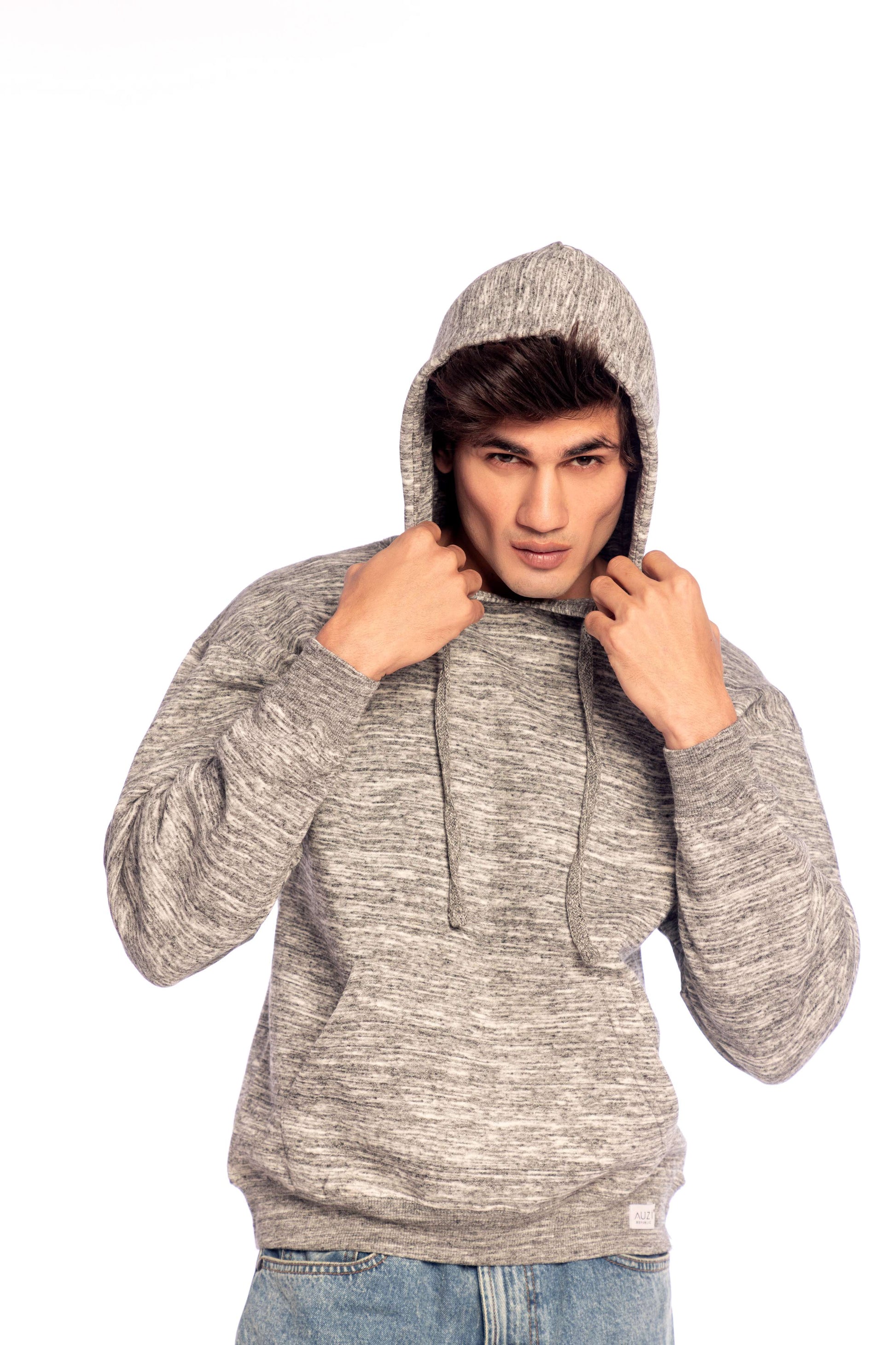 Heather Charcoal Textured Hoodie