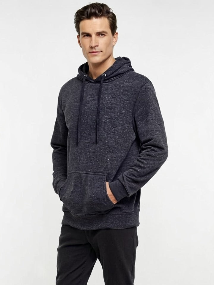 Heather Black Textured Hoodie