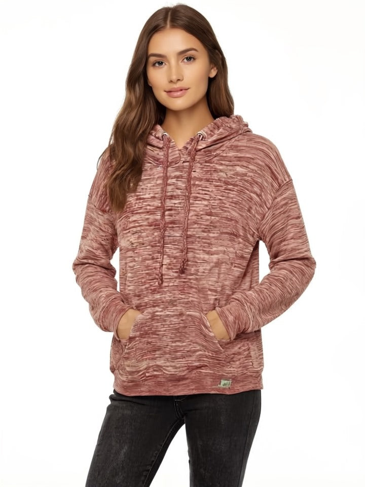 Heather Burgundy Textured  Unisex Hoodie