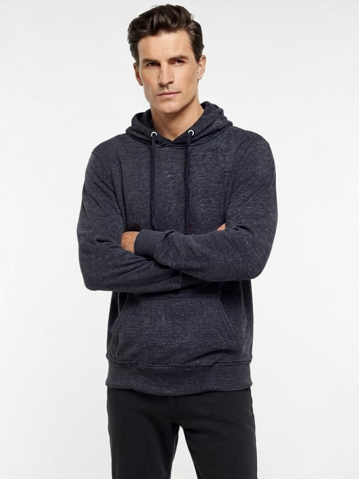 Heather Black Textured Hoodie