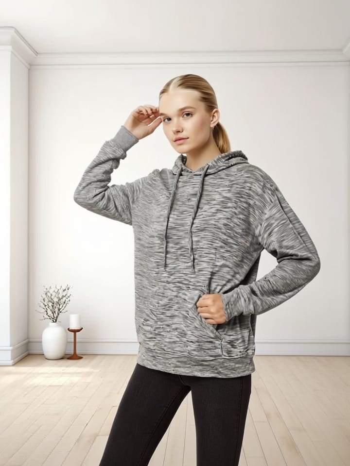 Heather Oatmeal Textured  Unisex Hoodie