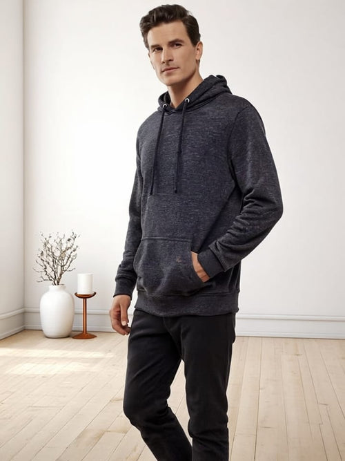 Heather Black Textured Hoodie