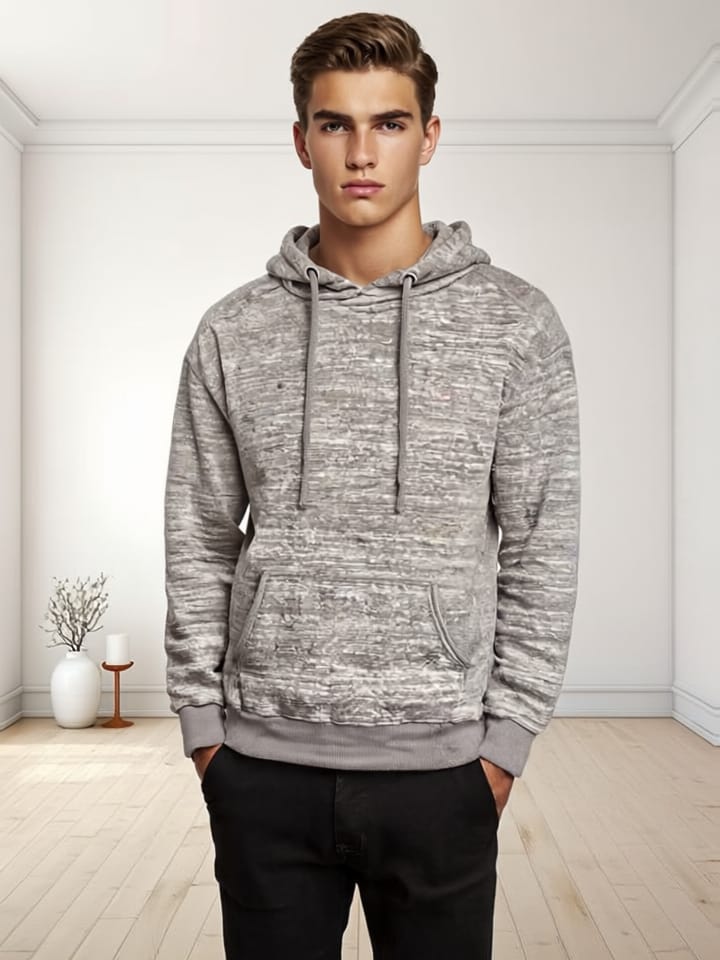 Heather Charcoal Textured Hoodie